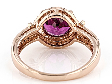Purple Rhodolite Garnet 10k Rose Gold Ring 1.45ctw