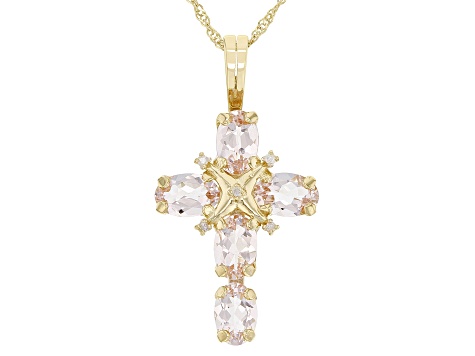 Morganite deals cross necklace