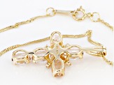 Peach Morganite 10k Yellow Gold Cross Pendant with Chain 1.59ctw