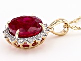 Red Mahaleo® Ruby 10k Yellow Gold Pendant With Chain 4.08ctw