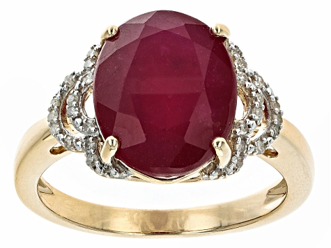 Mahaleo® Red Ruby 10k Yellow Gold Ring 5.43ctw - AHG049 | JTV.com