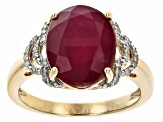 Mahaleo® Red Ruby 10k Yellow Gold Ring 5.43ctw