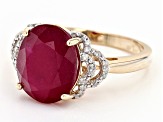 Mahaleo® Red Ruby 10k Yellow Gold Ring 5.43ctw