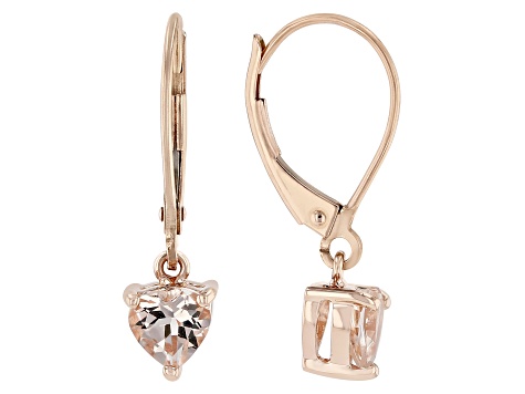 Peach Cor-de-Rosa Morganite 10k Rose Gold Dangle Earrings 0.65ctw