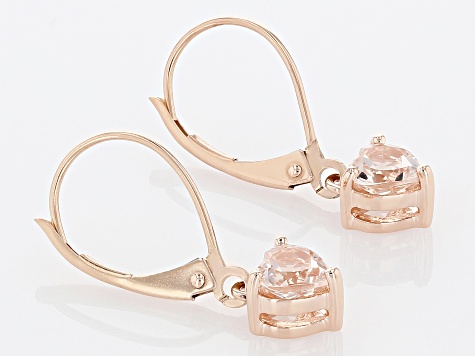 Peach Cor-de-Rosa Morganite 10k Rose Gold Dangle Earrings 0.65ctw