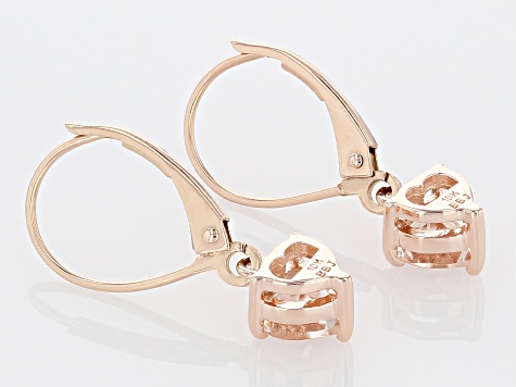 Peach Cor-de-Rosa Morganite 10k Rose Gold Dangle Earrings 0.65ctw