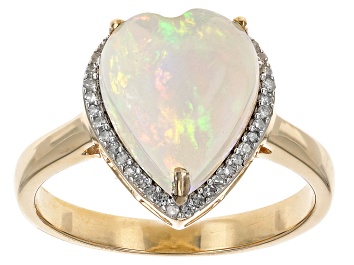Picture of Multicolor Ethiopian Opal 10k Yellow Gold Ring 2.49ctw