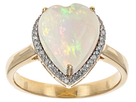 Multicolor Ethiopian Opal 10k Yellow Gold Ring 2.49ctw