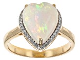 Multicolor Ethiopian Opal 10k Yellow Gold Ring 2.49ctw