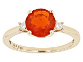 Orange Mexican Fire Opal 14k Yellow Gold Ring 1.02ctw
