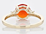 Orange Mexican Fire Opal 14k Yellow Gold Ring 1.02ctw