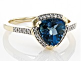 London Blue Topaz 10k Yellow Gold Ring 1.89ctw