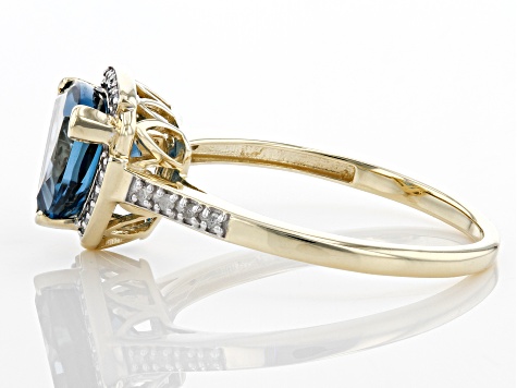 London Blue Topaz 10k Yellow Gold Ring 1.89ctw