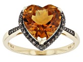 Orange Madeira Citrine 10k Yellow Gold Ring 3.10ctw