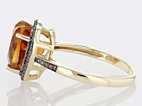 Orange Madeira Citrine 10k Yellow Gold Ring 3.10ctw