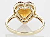 Orange Madeira Citrine 10k Yellow Gold Ring 3.10ctw