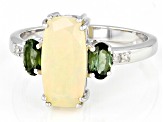 Multi Color Opal Rhodium Over 10k White Gold Ring 1.91ctw