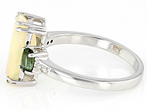 Multi Color Opal Rhodium Over 10k White Gold Ring 1.91ctw