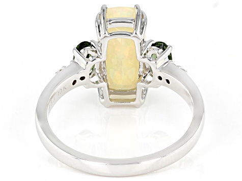 Multi Color Opal Rhodium Over 10k White Gold Ring 1.91ctw
