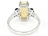 Multi Color Opal Rhodium Over 10k White Gold Ring 1.91ctw