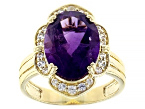 Purple Amethyst 10k Yellow Gold Ring 4.83ctw