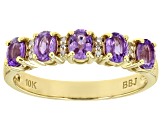 Purple Sapphire 10k Yellow Gold Band Ring 1.12ctw