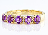 Purple Sapphire 10k Yellow Gold Band Ring 1.12ctw