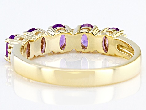 Purple Sapphire 10k Yellow Gold Band Ring 1.12ctw