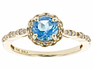 Swiss Blue Topaz 10k Yellow Gold Ring 0.95ctw