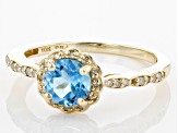 Swiss Blue Topaz 10k Yellow Gold Ring 0.95ctw