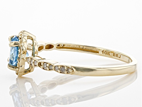 Swiss Blue Topaz 10k Yellow Gold Ring 0.95ctw