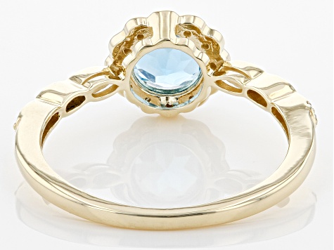 Swiss Blue Topaz 10k Yellow Gold Ring 0.95ctw
