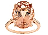 Peach Cor-de-Rosa Morganite 14k Rose Gold Ring 10.26ctw