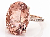Peach Cor-de-Rosa Morganite 14k Rose Gold Ring 10.26ctw