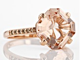 Peach Cor-de-Rosa Morganite 14k Rose Gold ring 3.90ctw