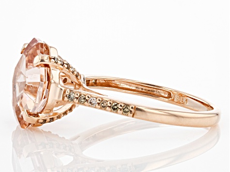 Peach Cor-de-Rosa Morganite 14k Rose Gold ring 3.90ctw