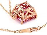 Pink Topaz 10k Rose Gold Pendant With Chain 5.50ct