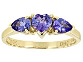 Blue Tanzanite 10k Yellow Gold Ring 1.12ctw