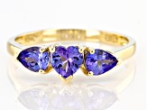 Blue Tanzanite 10k Yellow Gold Ring 1.12ctw