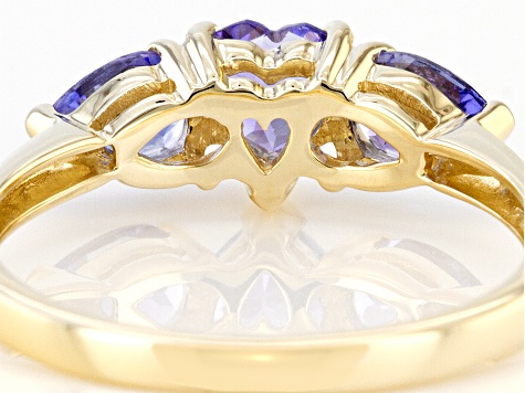 Blue Tanzanite 10k Yellow Gold Ring 1.12ctw