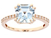 Blue Aquamarine 14k Rose Gold Ring 1.95ctw