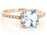 Blue Aquamarine 14k Rose Gold Ring 1.95ctw