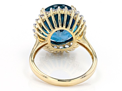 London Blue Topaz 10k Yellow Gold Ring 9.29ctw