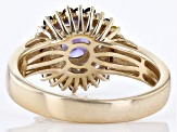 Blue Tanzanite 10k Yellow Gold Cluster Ring 0.84ctw
