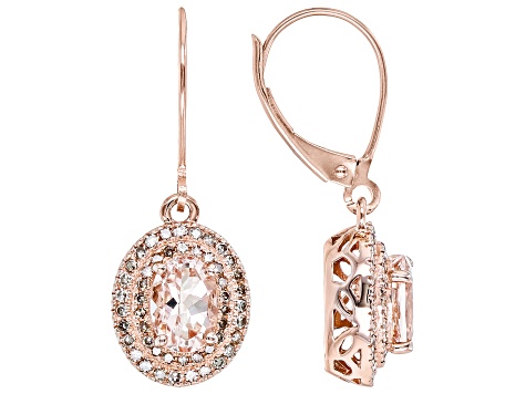 Peach Morganite 10k Rose Gold Dangle Earrings 1.66ctw