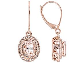 Peach Morganite 10k Rose Gold Dangle Earrings 1.66ctw