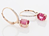 Pink Rubellite 14k Rose Gold Dangle Earrings 2.39ctw