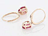 Pink Rubellite 14k Rose Gold Dangle Earrings 2.39ctw