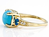 Blue Sleeping Beauty Turquoise 10k Yellow Gold Ring 0.32ctw