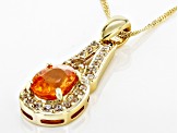 Orange Spessartite 10k Yellow Gold Pendant With Chain 1.91ctw